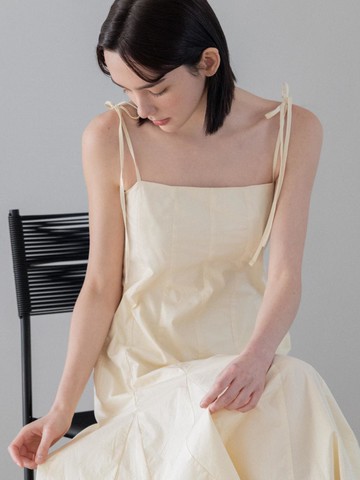 Summer Cotton Flutter Dress - Buttery Yellow