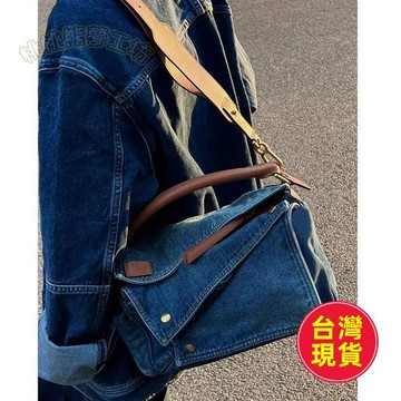 【牛仔大容量小眾包】丹寧包 包包 女包 女生包包 枕頭包 牛仔包 牛仔包包 肩背包 女士新款高級復古單肩手提枕頭包 女