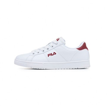FILA 中性經典小白鞋-酒紅 4-C617Z-112