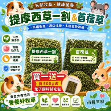 兔兔牧草【買一送一】【隔日到貨】  天竺鼠 草食寵物適用 高纖牧草 提摩西草 苜蓿草  兔兔牧草包 【20038】