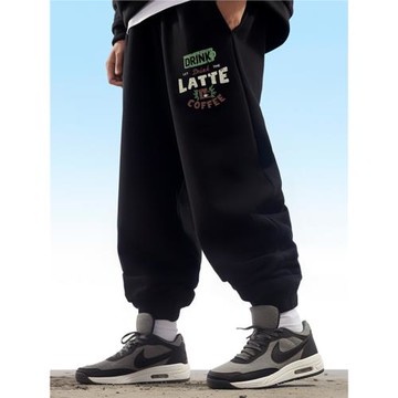 秋冬加絨大碼休閑運動褲男士肥佬寬松衛褲胖子男裝潮加肥加大褲子