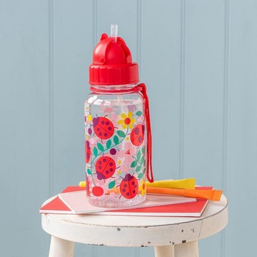 《Rex LONDON》輕攜吸管水壺-小瓢蟲500ml-- 水壺 冷水瓶 隨行杯 環保杯