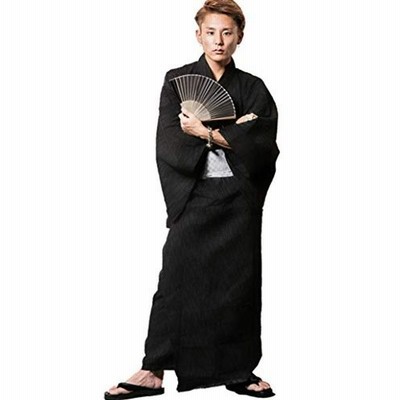 浴衣 メンズ セット 男性 浴衣セット 浴衣 帯 扇子 下駄タイプ草履の4点セット メンズ 半袖 黒 紺 グレー 2 通販 Lineポイント最大get Lineショッピング