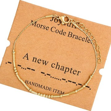 ❤人生新章節A New Chapter 離婚禮物分手禮物新人生禮物 摩斯密碼不銹鋼手鏈｜附盒裝｜金銀兩色