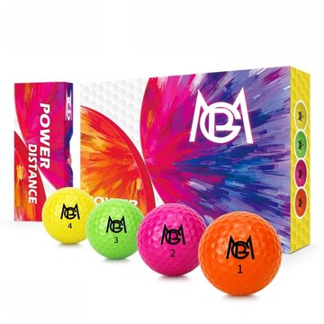 PGM 彩色高爾夫球 二層比賽球 golf雙層遠距離球 禮盒12粒盒裝