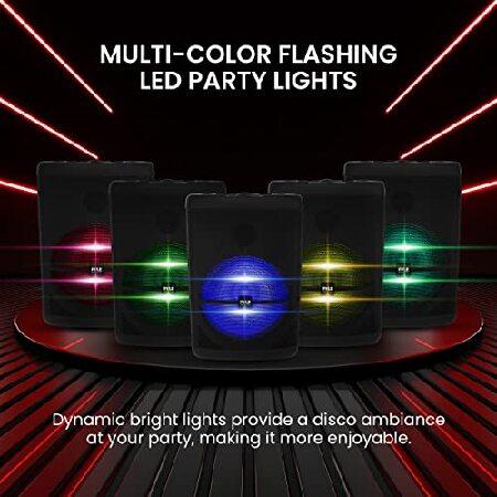 Pyle Portable Bluetooth PA Speaker 500W Rechargeable Outdoor BT Karaoke Audio System TWS, Party Lights, LED Display, FM AUX MP3 USB SD, 6.5mm