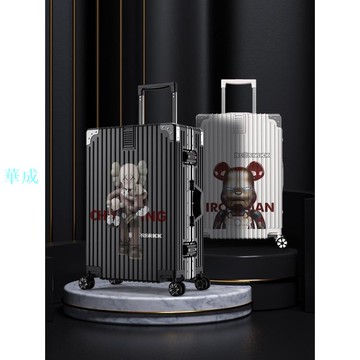 暴力熊塗鴉行李箱女24寸小型拉桿箱2022新款密碼皮箱子男結實耐用