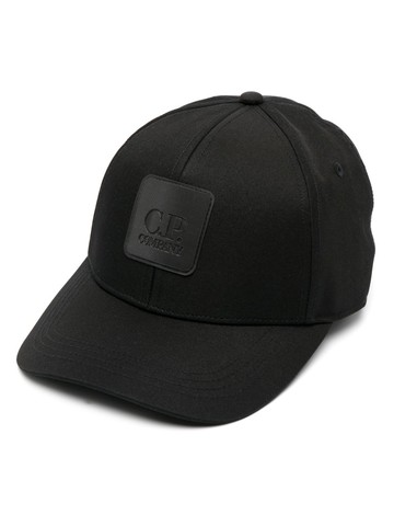 C.P. Company - logo-patch curved-peak cap - men - Polyester/Polyester - M - Black