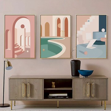 幻象之所　藝術系列　裝飾掛畫　台灣製造 - F款－木紋框-50*70cm