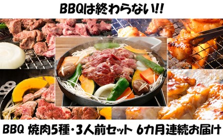 ハッピー！BBQセット　～焼肉5種　3人前コース～