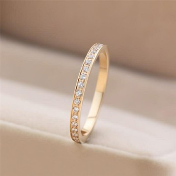 日式輕奢鑚石戒指女食指網紅入骨相思情侶對戒鈦鋼18k玫瑰金指環2 雙11全館免運