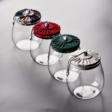 玻璃茶葉罐玻璃瓶子帶蓋雜糧干果收納儲物密封罐花茶罐子茶倉