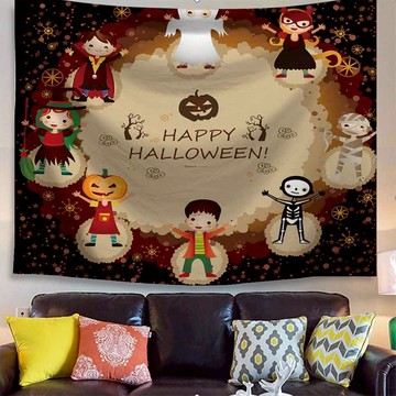 變裝派對【贈星星燈+安裝包+】萬聖節布置裝飾掛布歐掛布IG掛布爆款 (沙灘巾 背景布 ins拍攝布景 掛畫 掛毯掛布 牆面裝飾背景布 拍攝牆 牆壁裝飾 巫婆 南瓜 鬼屋 蝙蝠 萬聖節 Halloween trick or treat 幼兒園 )