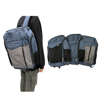 ~雪黛屋~POWER 後背包大容量可A4資料夾胸釦主袋+外袋共六層防水尼龍布PW8280