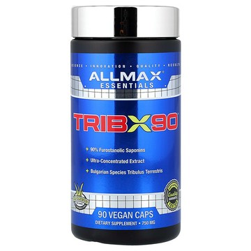 ALLMAX, TribX90，超級濃縮保加利亞蒺藜，90% 呋喃甾醇皂苷，750 毫克，90 粒膠囊