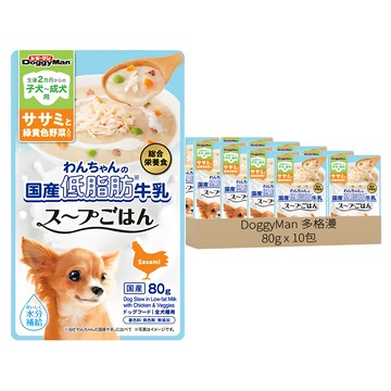 DoggyMan 多格漫 低脂狗主食餐包  牛奶燉蔬菜  80g  10包