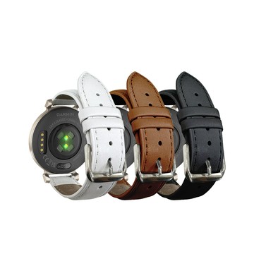 Timo for Garmin Lily 2 質感真皮經典平紋替換錶帶