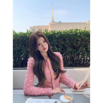 粉色小香風毛衣外套女秋冬加厚設計感氣質名媛高級感歐貨針織上衣
