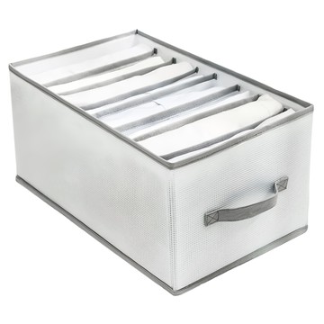 衣物分隔收納盒組 Set 2入 加厚PP板材質 防水設計 多格分隔 四邊加厚提手  40.5 x 24.5 x 20.2cm  白色  1組