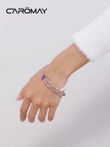 CAROMAY設計師拼接手鏈女ins潮時尚小眾設計輕奢高級網紅手飾配飾