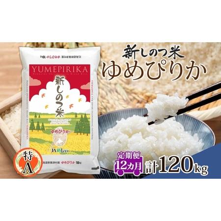 ふるさと納税 北海道 定期便 12ヵ月 連続 全12回 R5年産 北海道産 ゆめぴりか 10kg 精米 米 白米 ごはん お米 新米 特A 獲得 北海道米 ブラン.. 北海道新篠津村