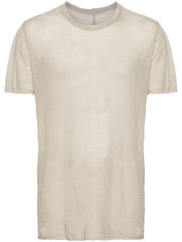 Rick Owens - raw-cut cotton T-shirt - men - Cotton - L - Grey