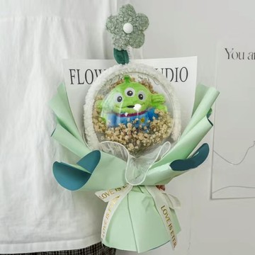 預購【LAMIE】三眼怪波波球 (滿天星款) 卡通花束花禮 花束