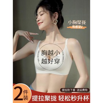 提拉無痕內衣女小胸聚攏顯大收副乳上托防下垂性感美胸女士文胸罩
