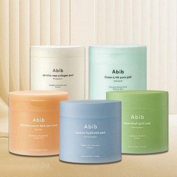 韓國 Abib~棉片(玻尿酸精華保濕 / 魚腥草舒緩鎮靜 / 復活草膠原蛋白彈力 / LHA毛孔淨膚 / 穀胱甘太維他命亮白)1罐入 款式可選