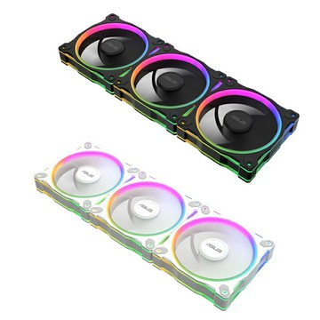 米特3C數位–ASUS 華碩 PRIME MR120 ARGB 靜音反向扇 三入組 晨曦白/星曜黑