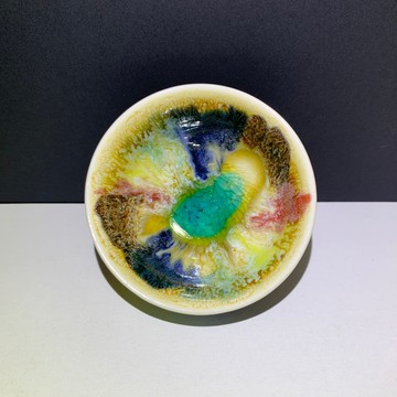 冰晶油畫山水功夫杯 60ml 邱毓寧 鶯歌燒 F9-02