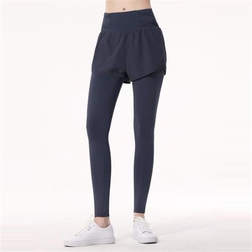 【巴黎精品】現貨+預購 女瑜珈褲運動長褲居家健身瑜珈服親膚透氣速乾-緊身假兩件高腰瑜珈女褲子a1jn6