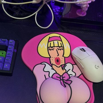 小紅書新款野原廣志女裝鼠標墊3d護腕硅膠墊辦公電競專屬趣味鼠標