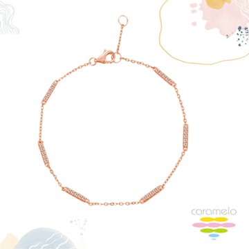 彩糖鑽工坊 925純銀 銀手鍊 鋯石手鍊 玫瑰金 桃樂絲 Doris系列