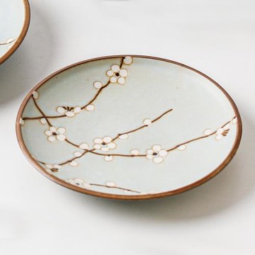 日本進口復古陶瓷日料平盤淺盤碟子日式餐具早餐盤點心盤盤子家用