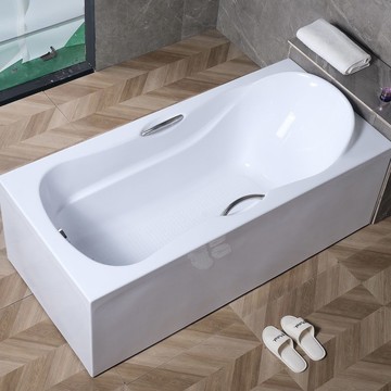 優樂悅~亞克力無縫一體浴缸家用躺試四裙邊成人浴盆獨立式免安裝廠家直銷