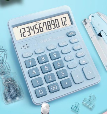 計算機 可愛語音計算器藍色真人發音學生會計專用糖果色小號迷你便攜考試計算機【林之舍】