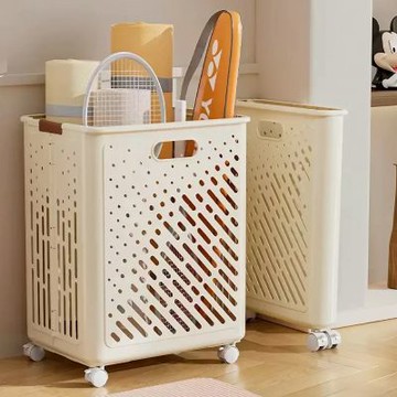 STYLE 格調 37.5*37*49cm加大款 三秒摺疊-透氣大容量摺疊收納籃/置物籃/儲物籃/洗衣籃/衣物收納/玩具收納/零食收納