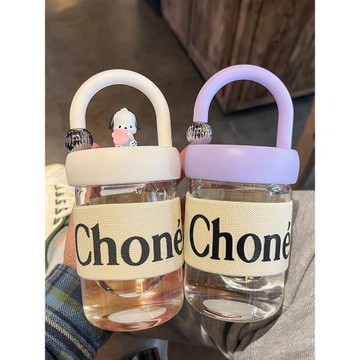 小香風水杯女生新款2024高顏值玻璃杯便攜防燙學生杯子高級感輕奢