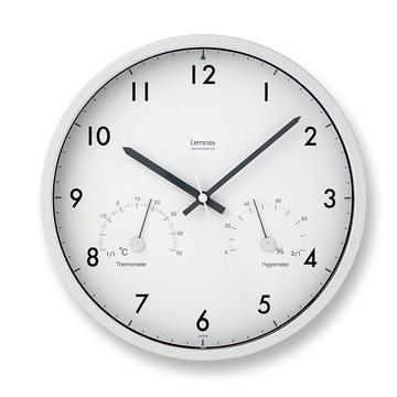 日本直郵代購 Lemnos Air clock 溫濕度掛鐘 客廳時鐘 簡約大氣鐘
