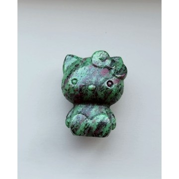 ☆星空燦爛水晶☆紅綠寶精雕KT貓擺件