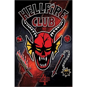 怪奇物語 第四季地獄火俱樂部社團LOGO海報/Stranger Things/Hellfire Club