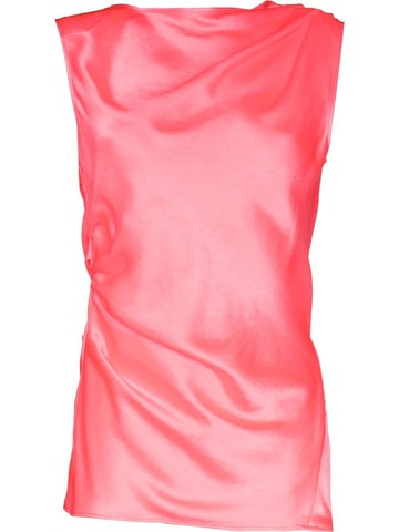 Christopher John Rogers - ruched asymmetric top - women - Acetate - 10 - Pink