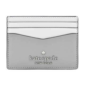 Kate Spade防刮拼色六卡名片夾-灰/白