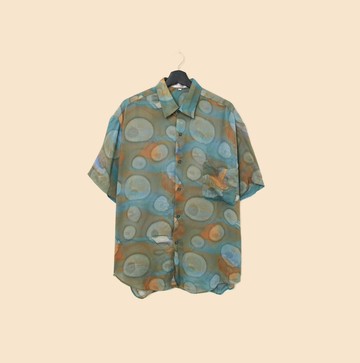 Back to Green-短袖花襯衫 暈染撞色 復古 ss-28 vintage shirt