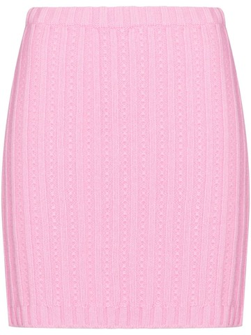 Blumarine - high-rise knitted skirt - women - Cashmere/Wool - S - Pink