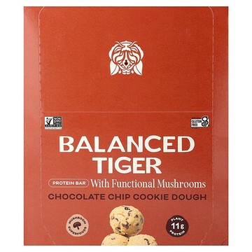 Balanced Tiger, 蛋白棒，巧克力碎曲奇面團，12 根，每根 1.55 盎司（44 克）