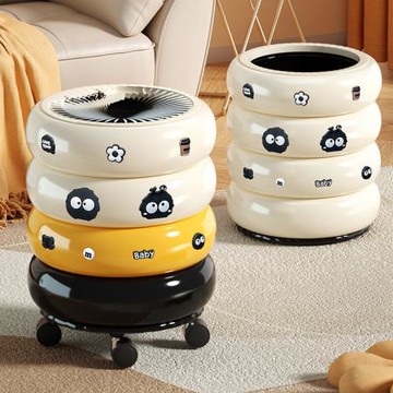 2026新款甜甜圈垃圾桶家用客廳輕奢高檔帶蓋高顏值廚房可移動紙簍