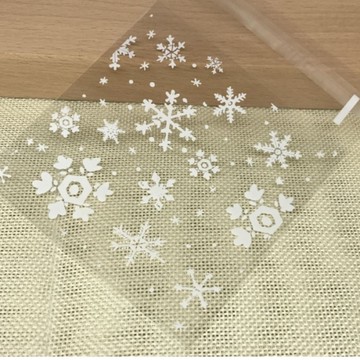 自黏 7*7 包裝袋 聖誕 雪花 餅乾自黏袋 糖果袋 曲奇袋 餅乾袋 西點袋 禮品 小物 100枚