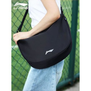 李寧斜挎包女款輕便腰包健身包新款挎包男款單肩包男士運動大容量